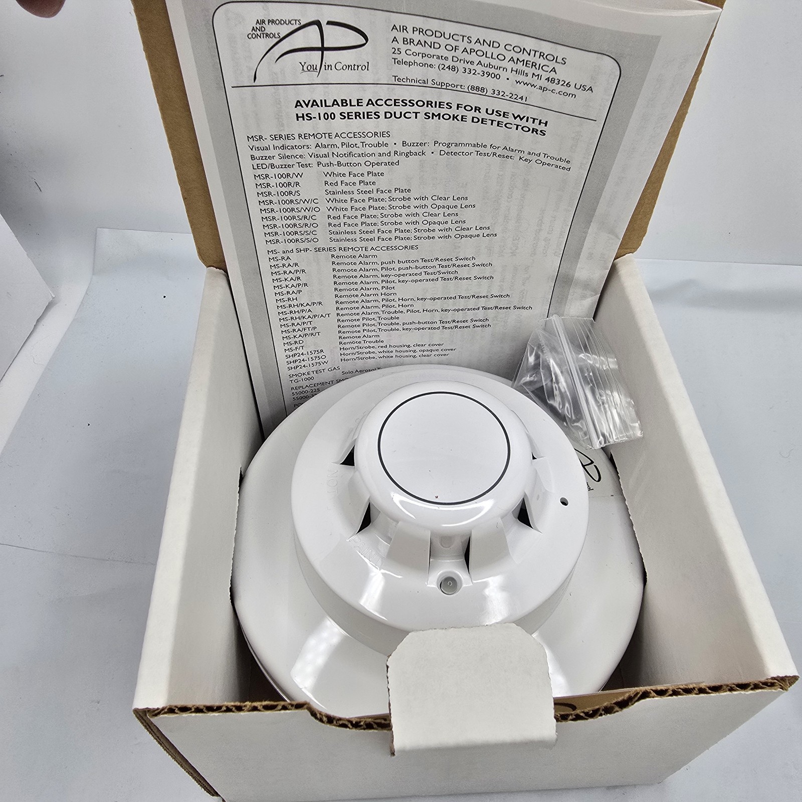 Air Products and Controls HS-100-P Plenum Photoelectric Smoke Detector Oct/2018