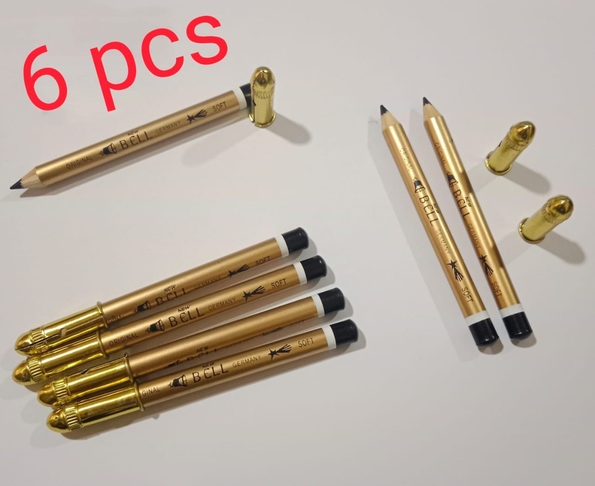 6× Original German Bell Black Eyeliner Kohl Stick Eyeshadow Makeup Pencil كحلة