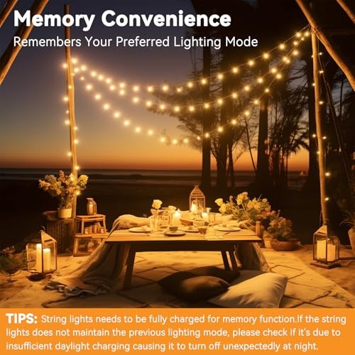 Solar String Lights Outdoor Waterproof Total 66ft 200LED 8 2 Pack Warm White