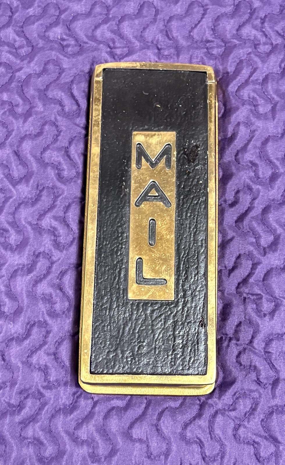 Heavy 1900's Era Solid Brass Vertical Mount Mail Slot.