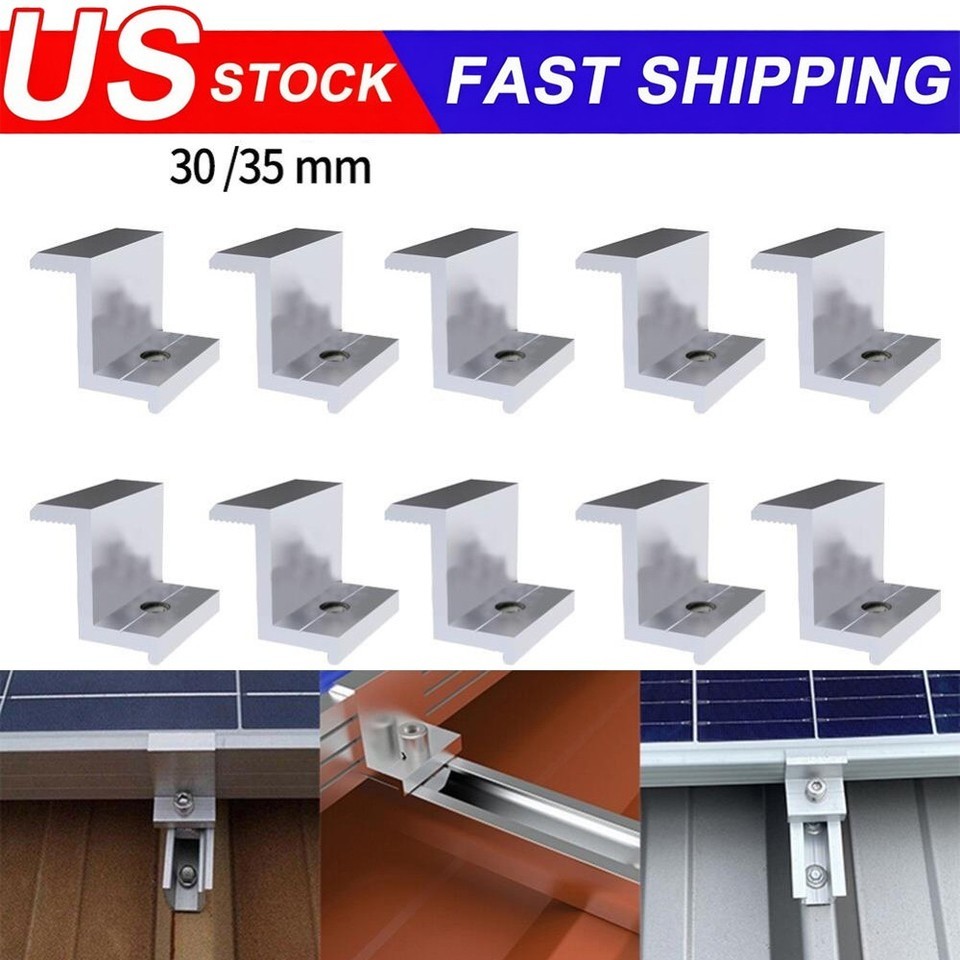 10X Solar Panel End Clamp Aluminum Z Brackets for Solar Panel Mounting Bracket @