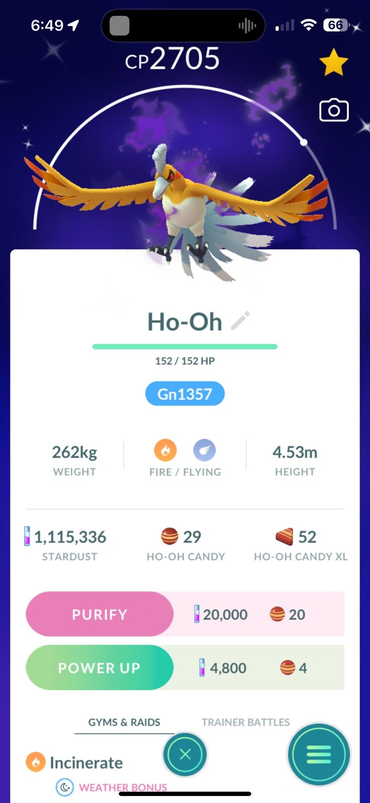 Shiny Purified Ho-oH HOOH 30 Days Friendship Available