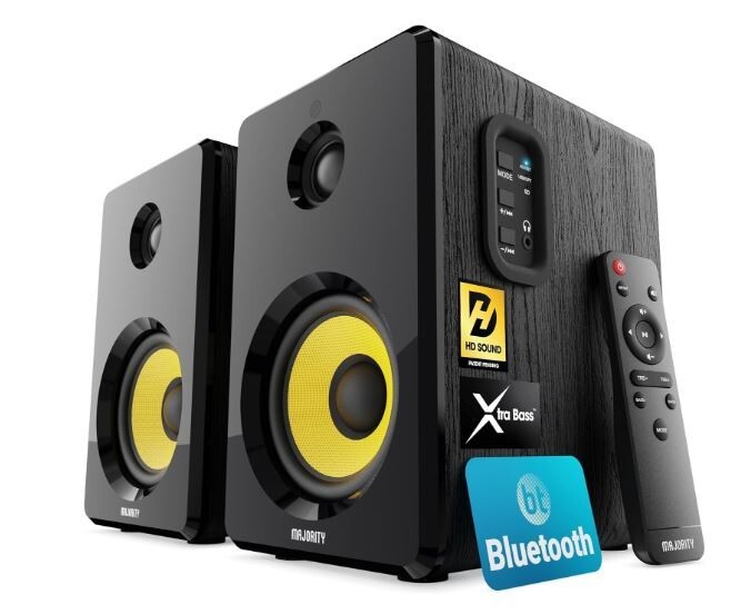 Majority D40X Powered Bluetooth Bookshelf Speakers  Studio Monitors Speakers