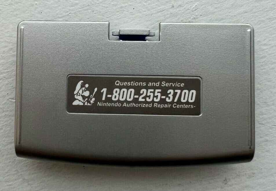 GBA Replacement Door + Sticker - Silver Gray Battery Cover for Game Boy Advance