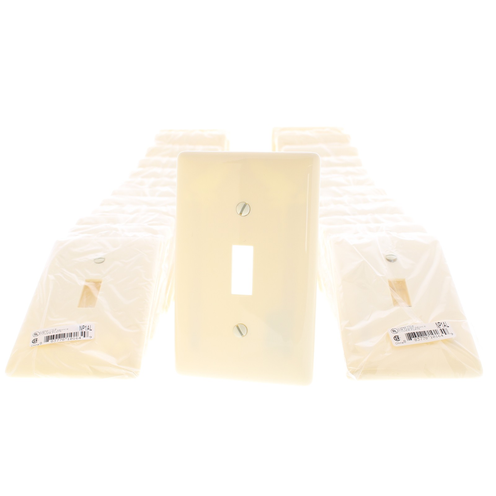 Hubbell NP1AL Almond 1-Gang Toggle Switch Unbreakable Standard Wallplates 25pcs