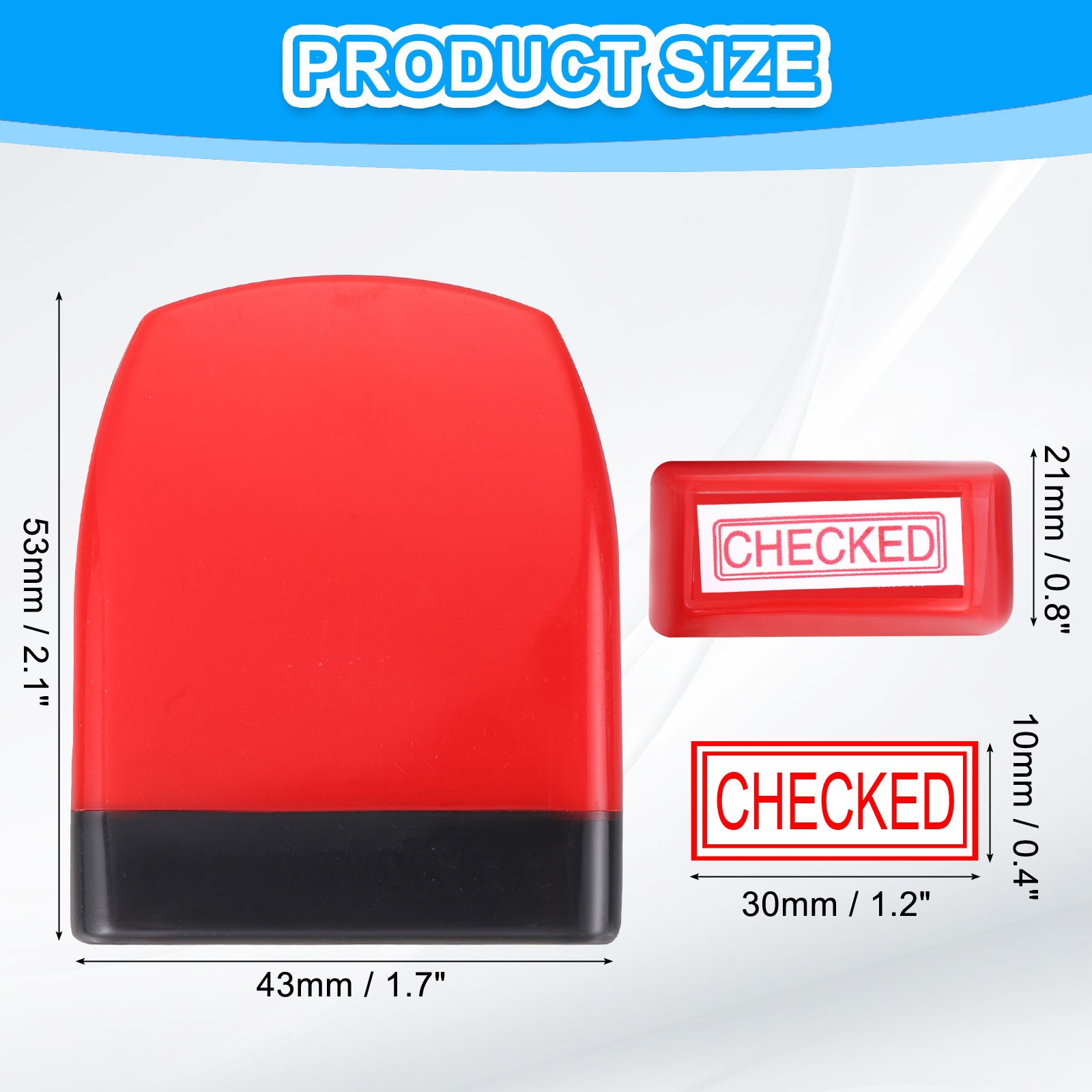 CHECKED Notice Stamp Self Inking, Red Black