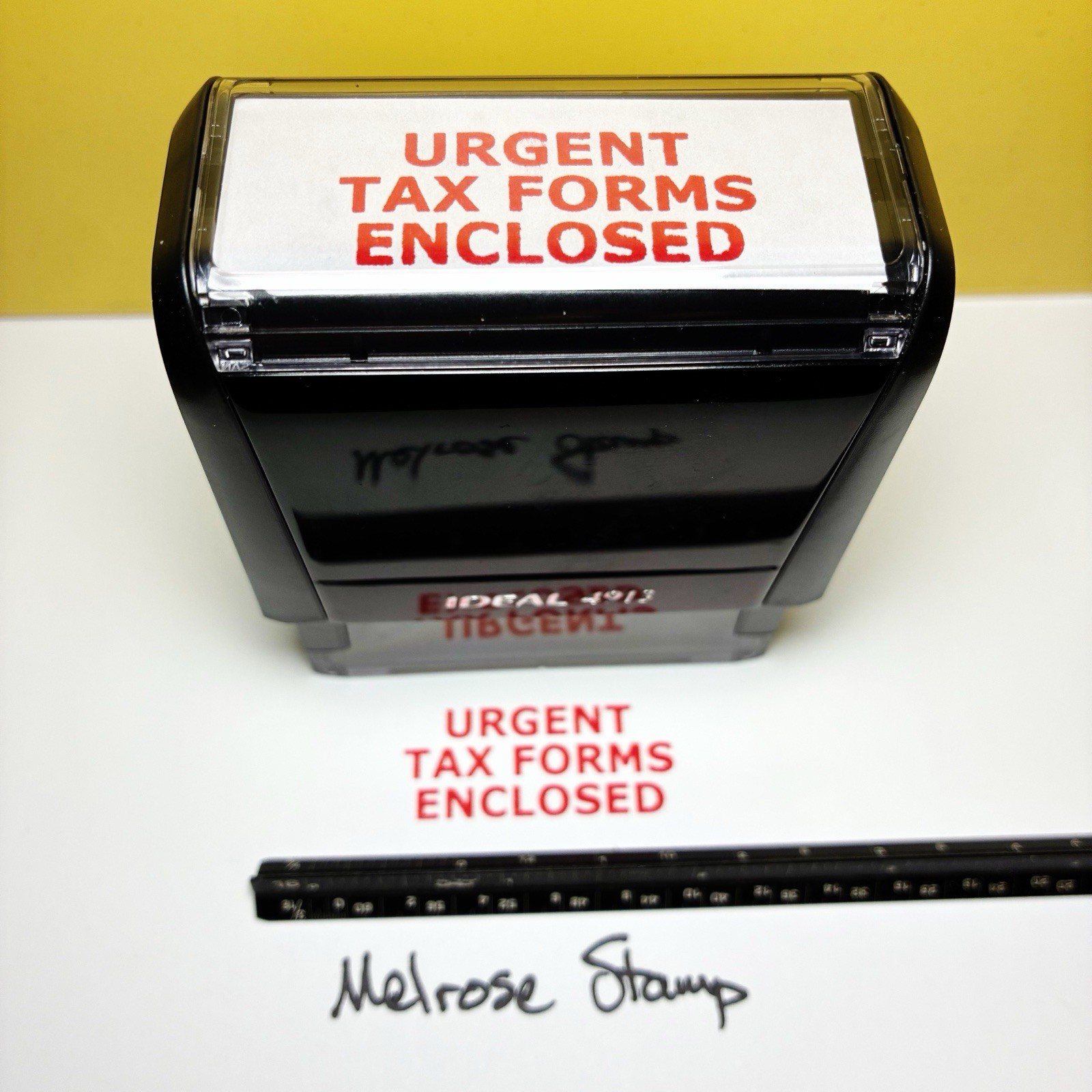 Urgent Tax Forms Enclosed Rubber Stamp Ted Ink Self Inking Ideal 4913