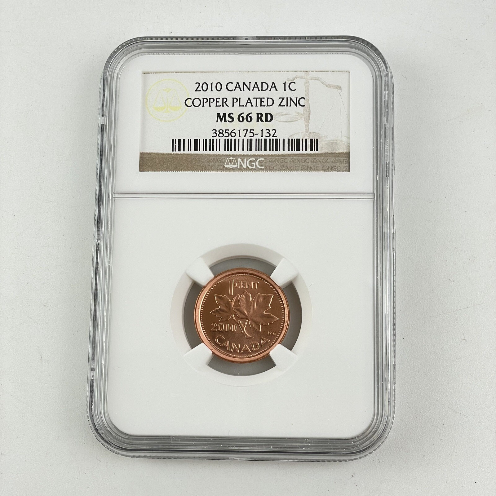 2010 Elizabeth II Canada 1C Cent Coin MS 66 MS66 RD Red NGC Graded
