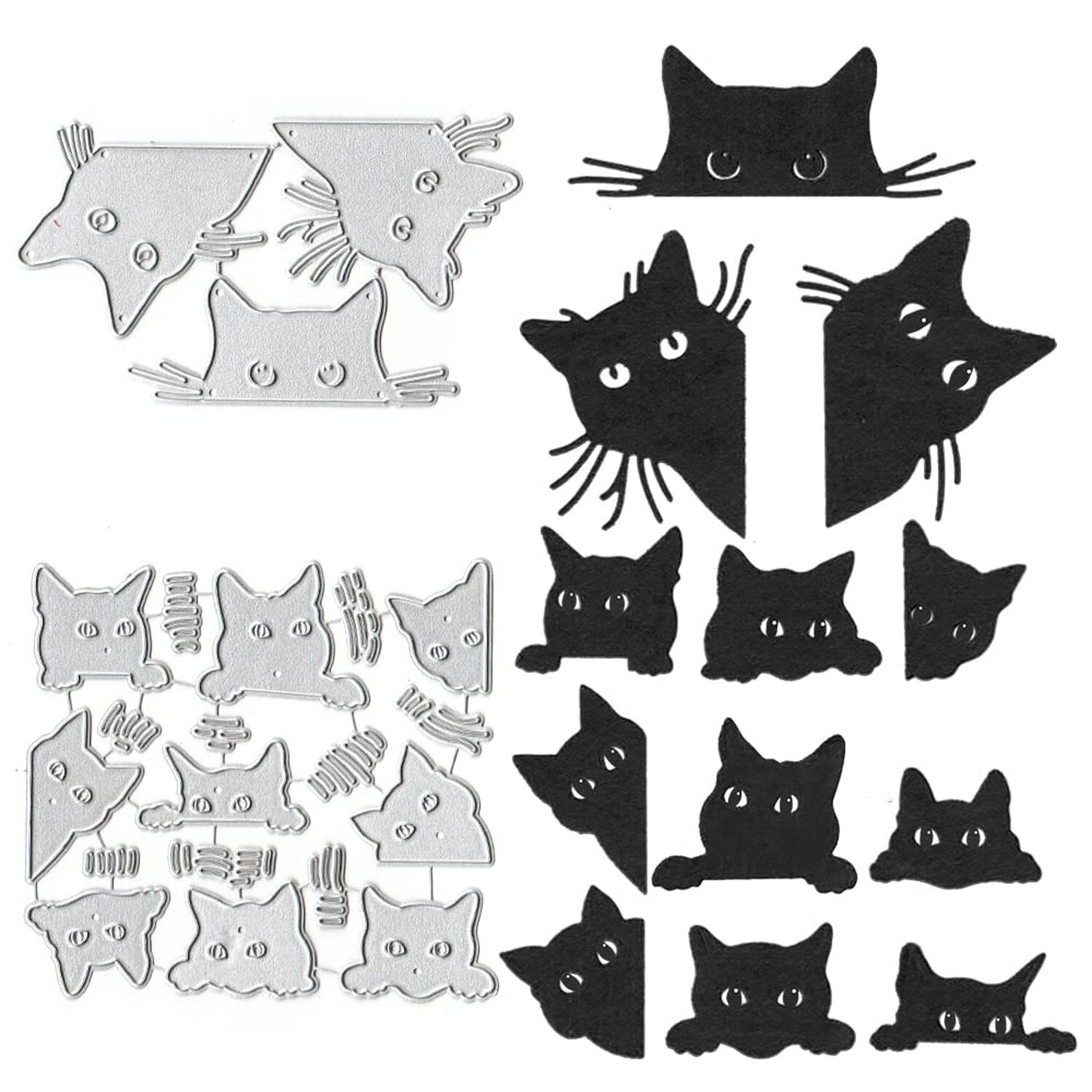 Halloween Cats Cutting Dies Small Cute Cat Die Cuts for Halloween Card Making...