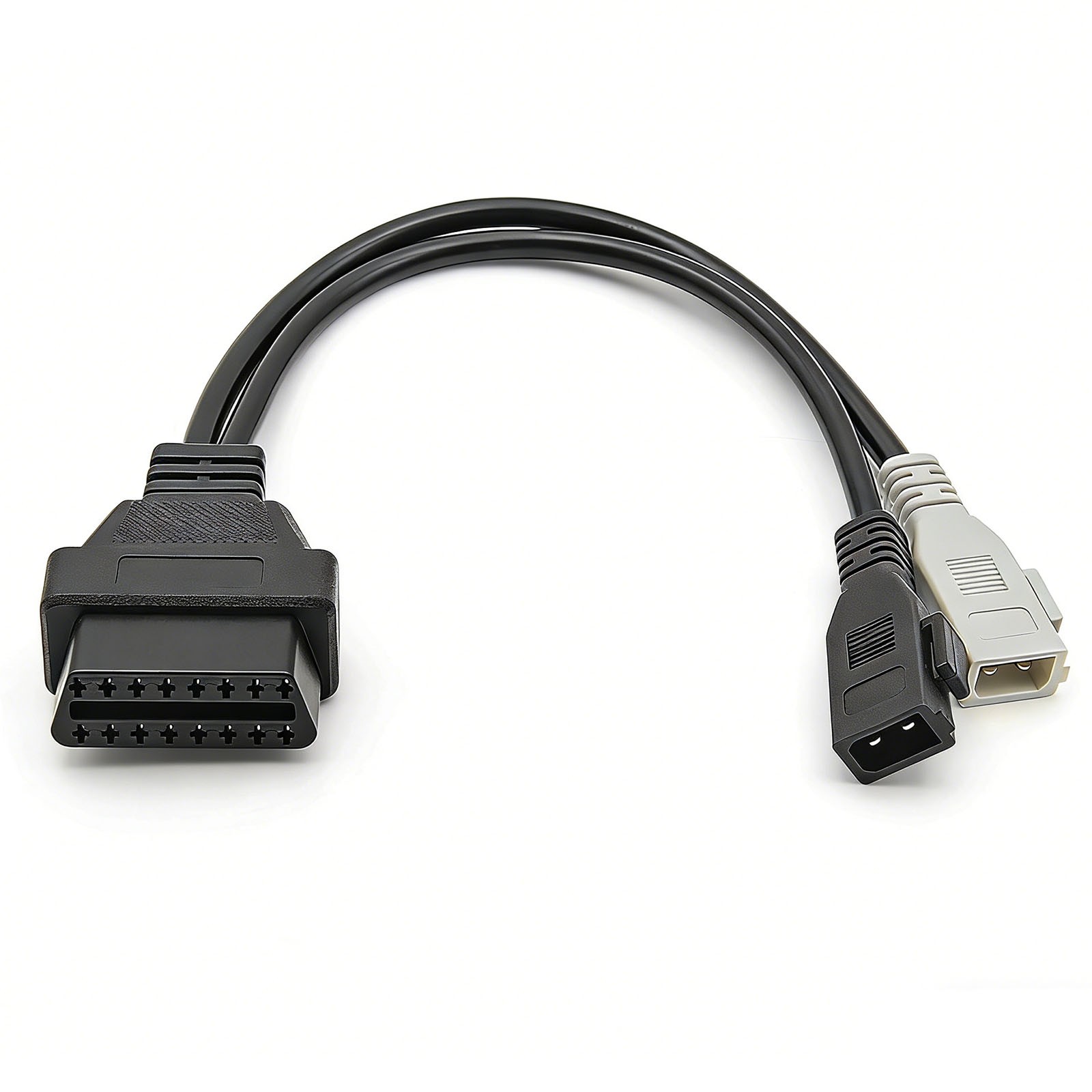 For VW AUDI VAG 2x 2 to 16 Pin OBD2 Adapter Connector Diagnostic Cable Black