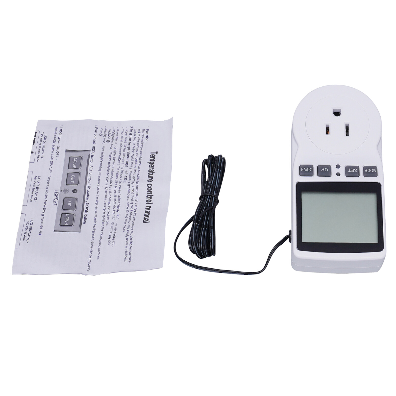 Digital Thermostat Outlet Plug Temperature Controller Socket Heating Cooling