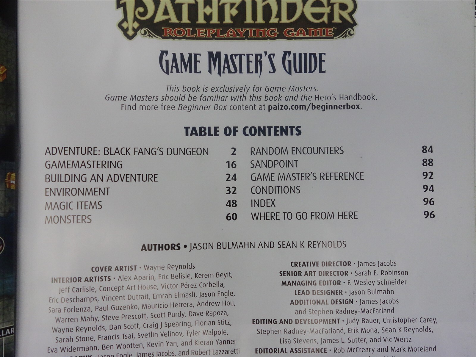 Pathfinder: Game Master's Guide (Paizo)