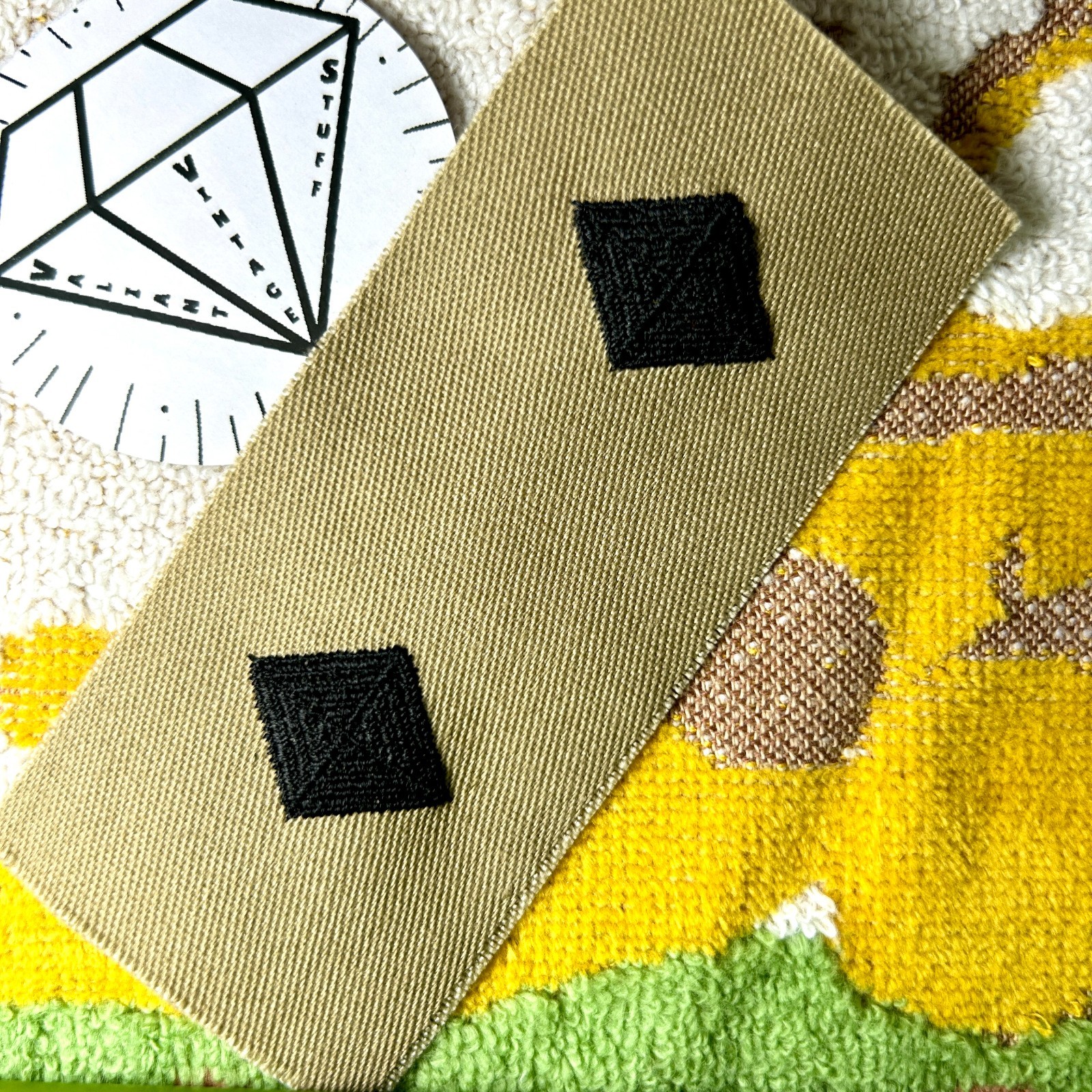 US Army ROTC Cadet Rank Tabs Patch Sew On Embroidered Desert Combat