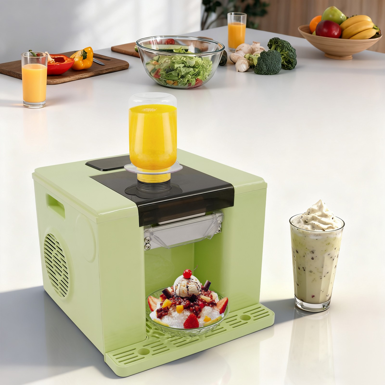 0.8qt Snowflake Ice Maker Machine Shaved Ice Machine Automatic Ice Crusher 280W
