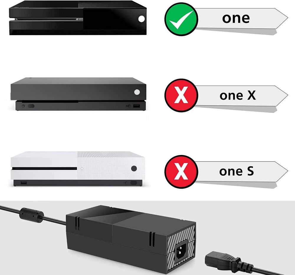 For Microsoft XBOX ONE Console AC Adapter Brick Charger Power Supply Cord Cable