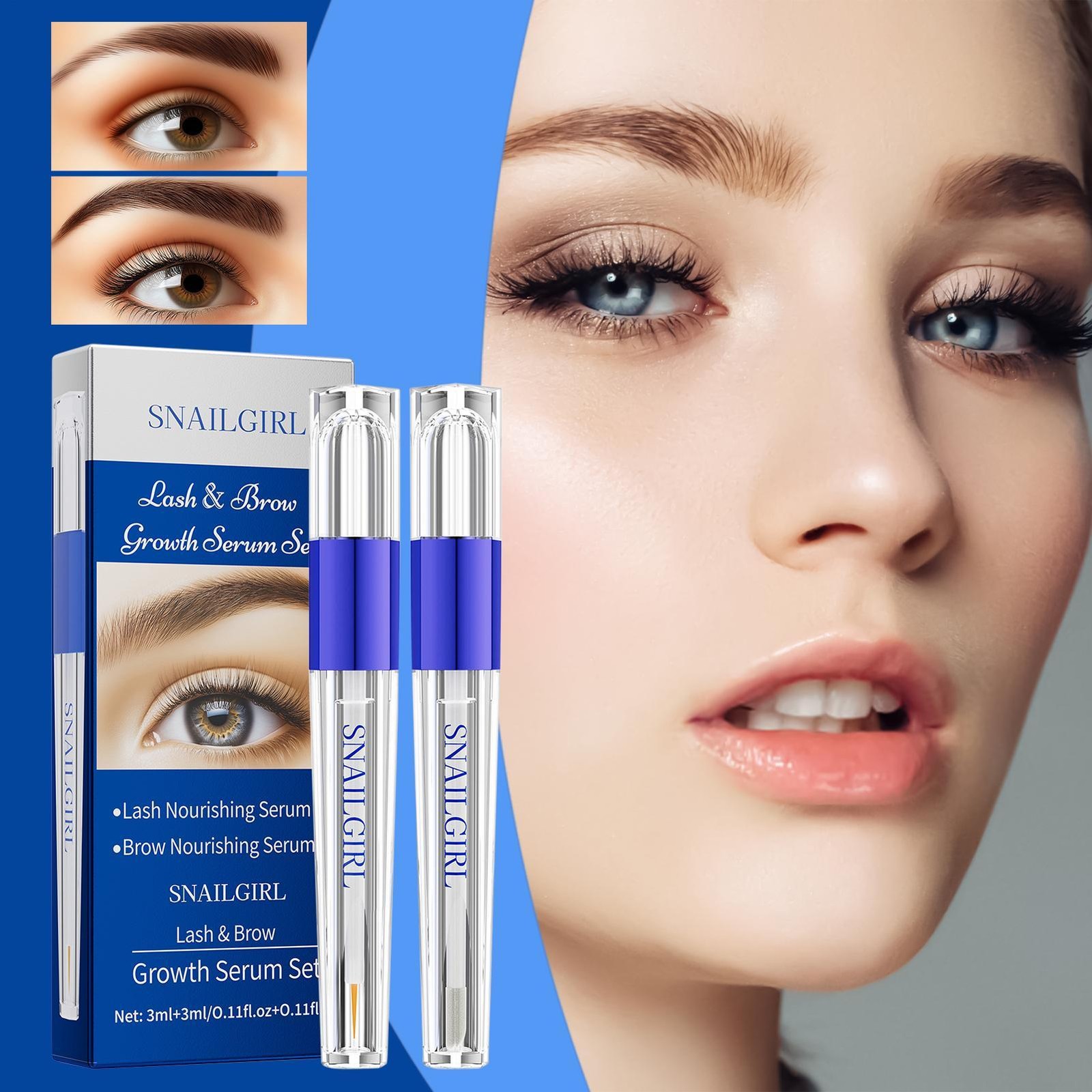 Eyebrow Growth Liquid 2 Pieces Eyebrow For Longer, Thicker, Fuller Looking Lash