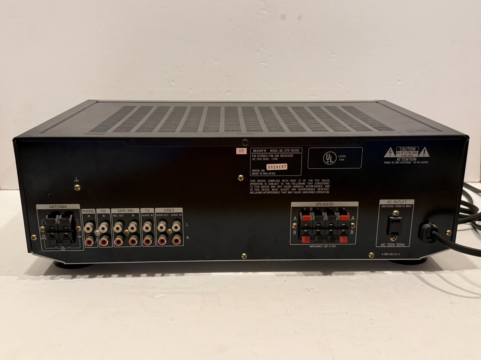 Sony STR-DE305 100W Stereo Receiver Bundle OEM RM-U264 Remote Tested Working