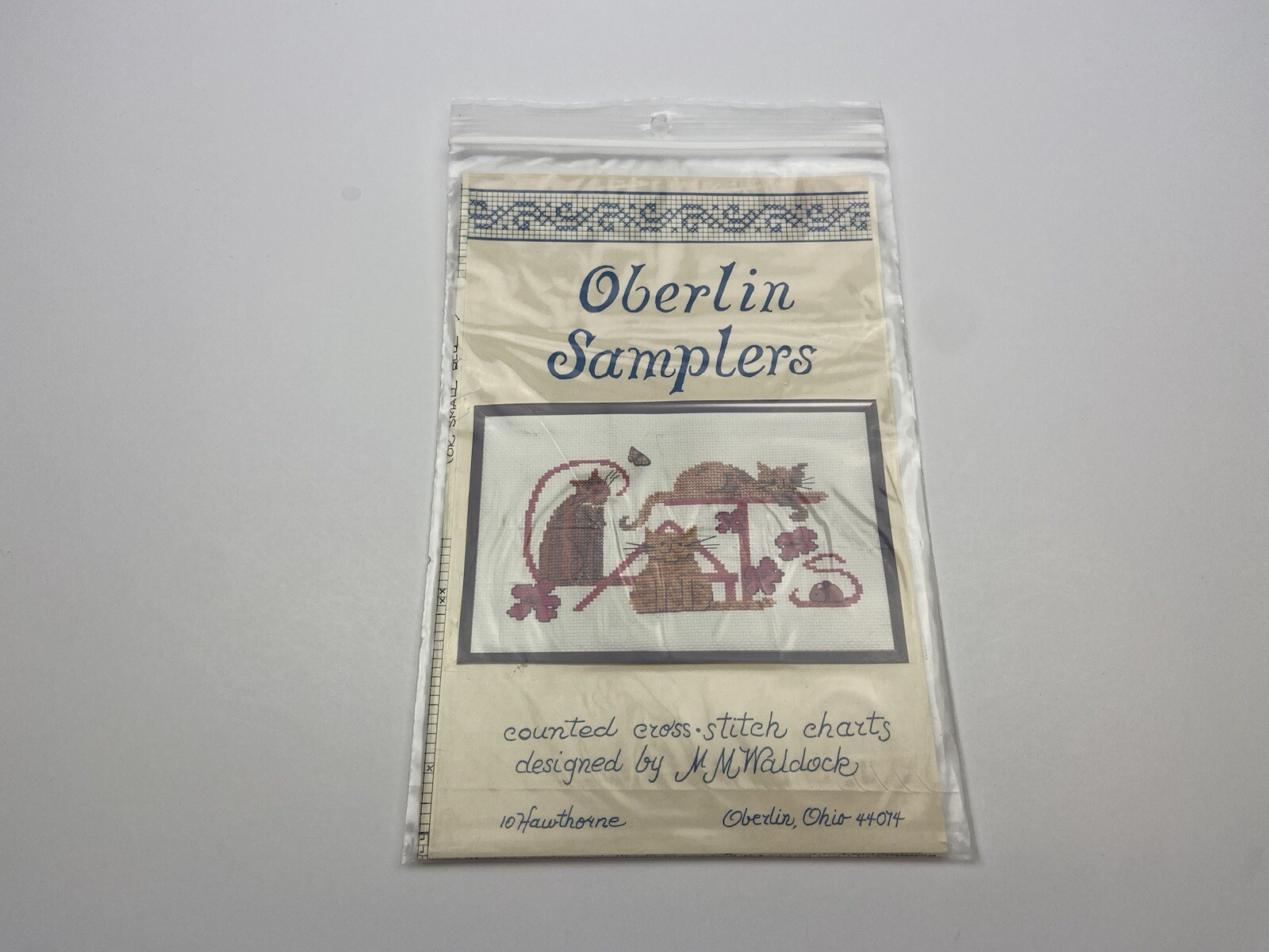Oberlin Samplers Cats Word Graphic Counted Cross Stitch Pattern MM Waldock 7P
