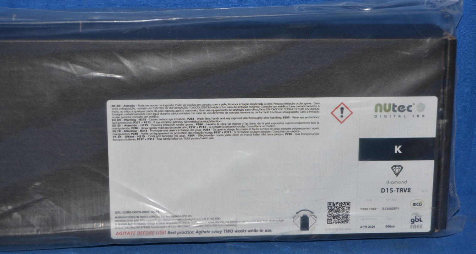 NUtec Diamond D15-TRV2 Eco Solvent Inks - Black - 500ML