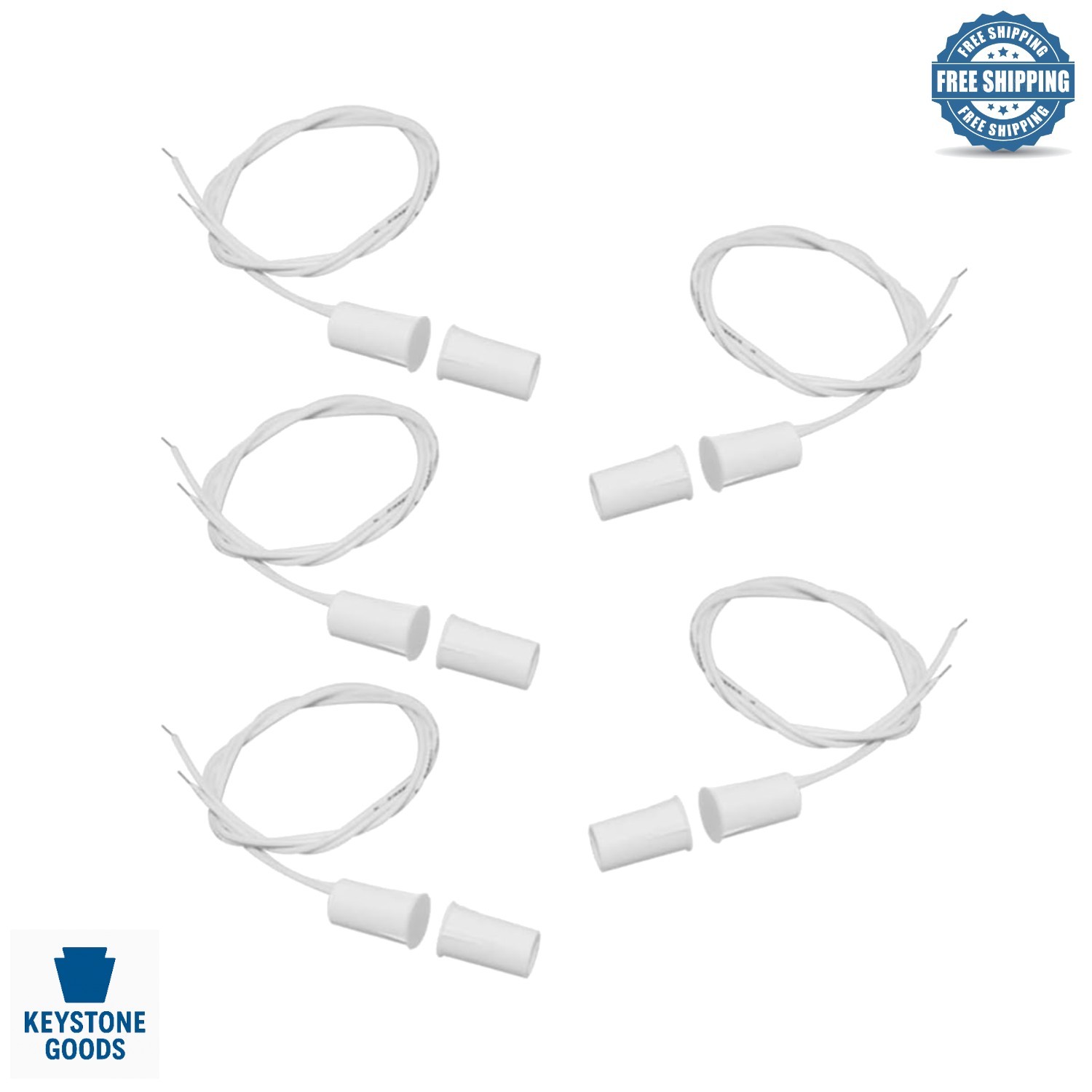 5 Pack Magnetic Window Door Sensors for Security Alarm Systems