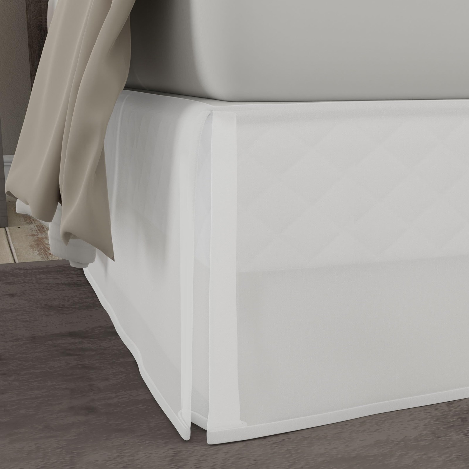 Today's Home Classic Tailored, Microfiber, 14" Drop Length Bed King, White