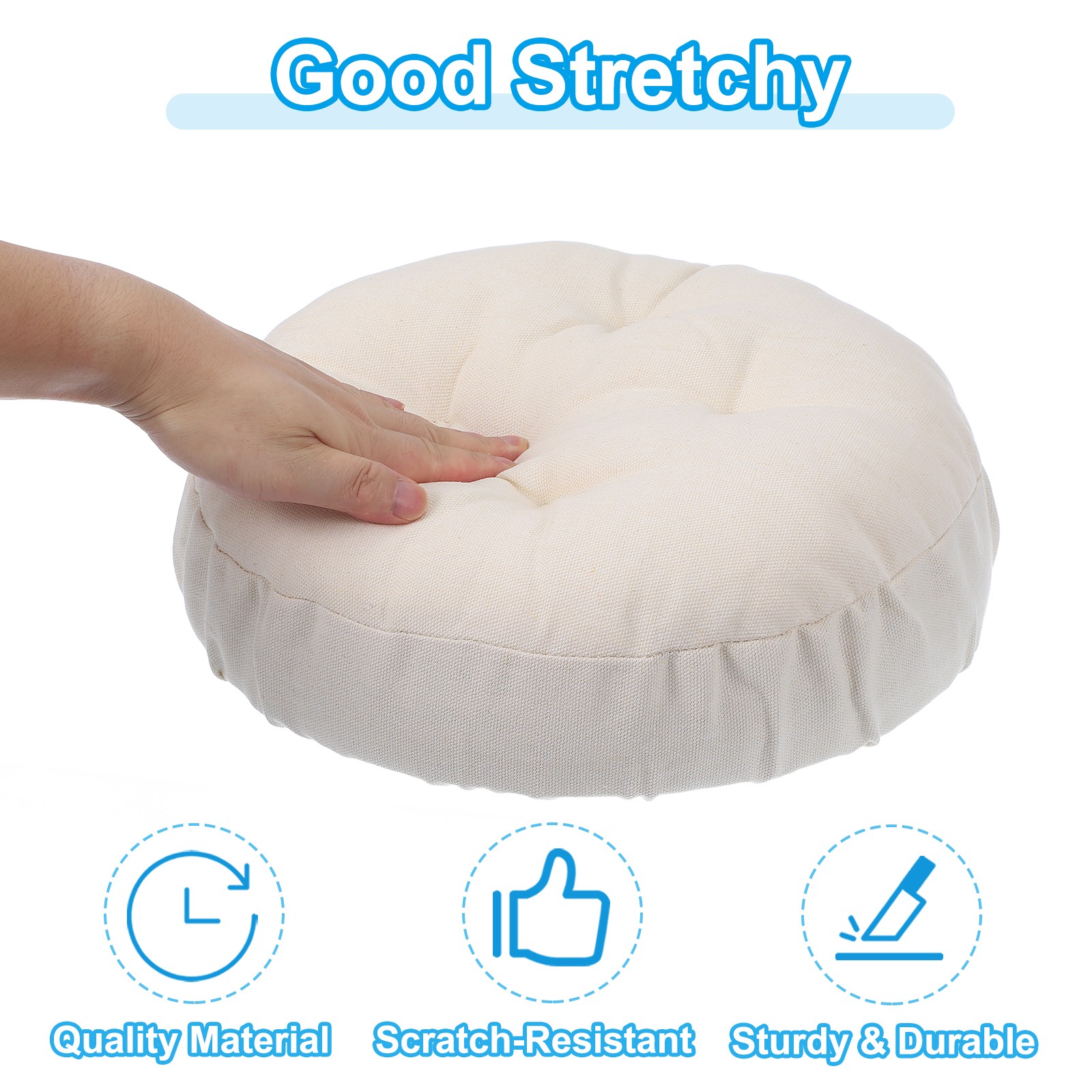 4Pcs Bar Stool Cover 12" Elastic Bar Stool Seat Covers, Beige