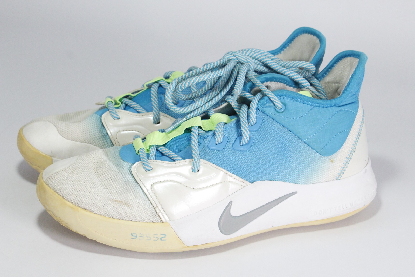 Nike Paul George PG 3 Lure Basketball Shoes Men's Sz 10 US 44 EUR Blue Fish