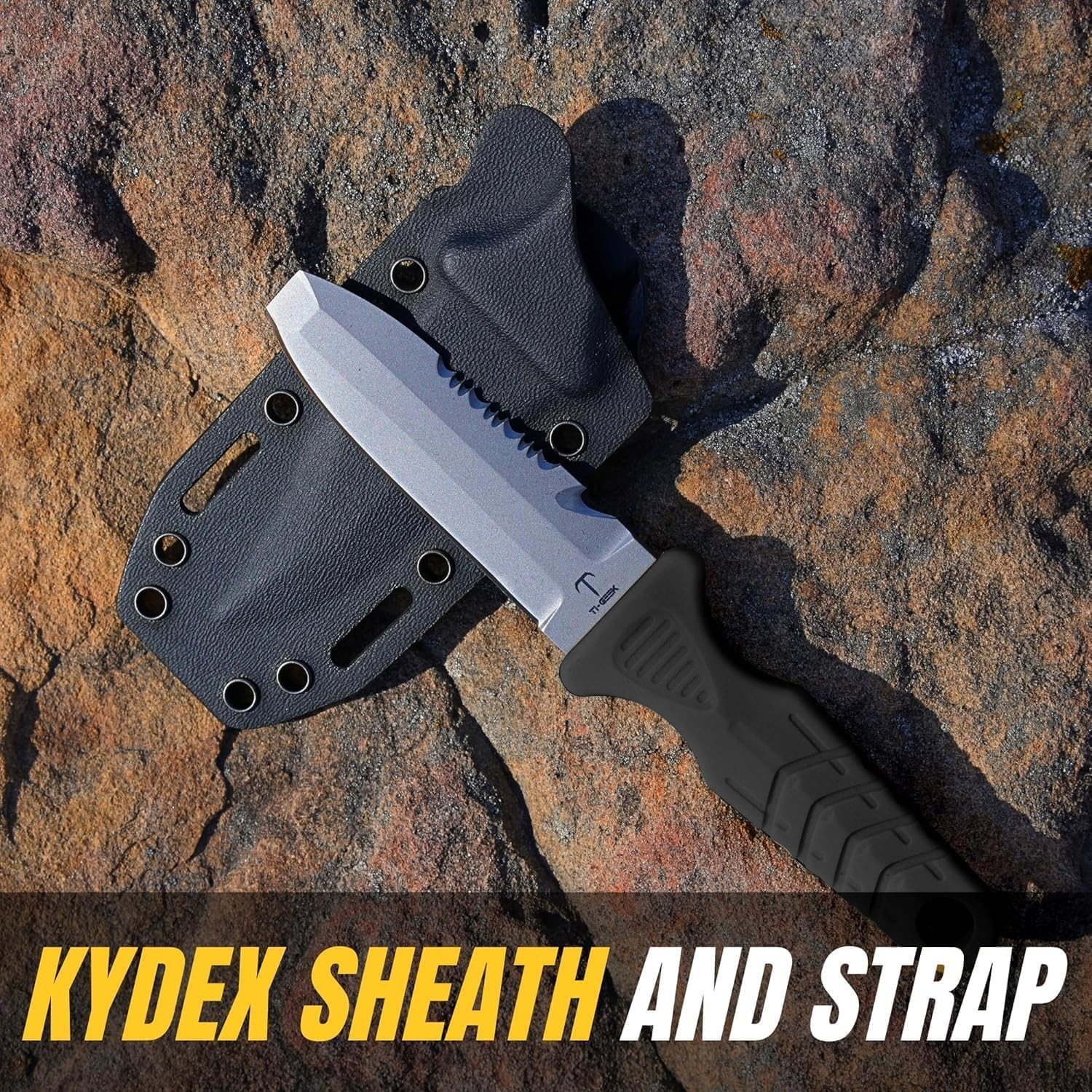 Titanium Survival Scuba Diving Knife Fixed Blade Dive Knife with Sheath & Str...