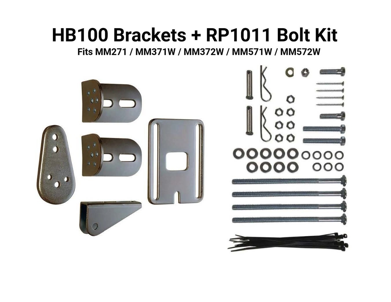 HB100 Bracket Set + RP1011 Bolt Kit Mighty Mule Gate Opener Mount Hardware