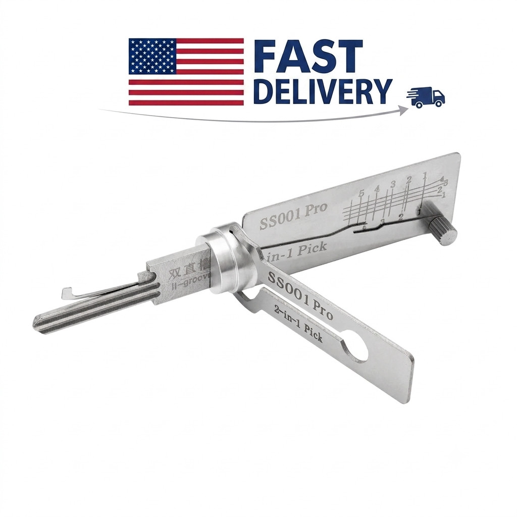 2-in-1 Stainless Steel Key Decoder SS001 PRO Lock Decoder Repair Tools-(1pc)