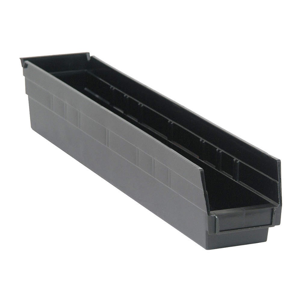QUANTUM STORAGE SYSTEMS QSB105CO Shelf Bin,Black,Polypropylene,4 in 5LY64