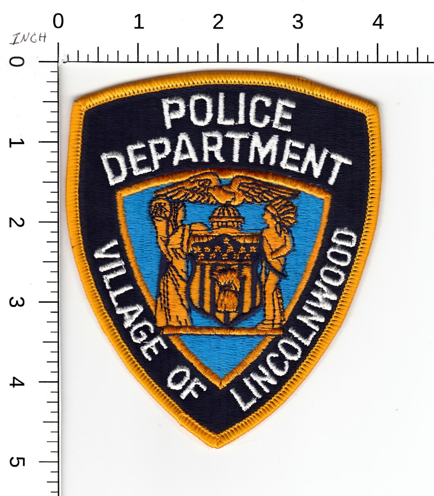 LINCOLNWOOD (GLD RANK VERSION) -- OLDER ISSUE ILLINOIS POLICE COLLECTIBLE PATCH