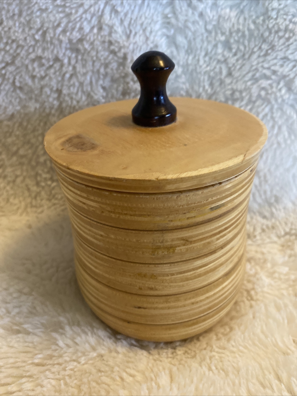 Original Wood Container with Lid Initials on Bottom WMS