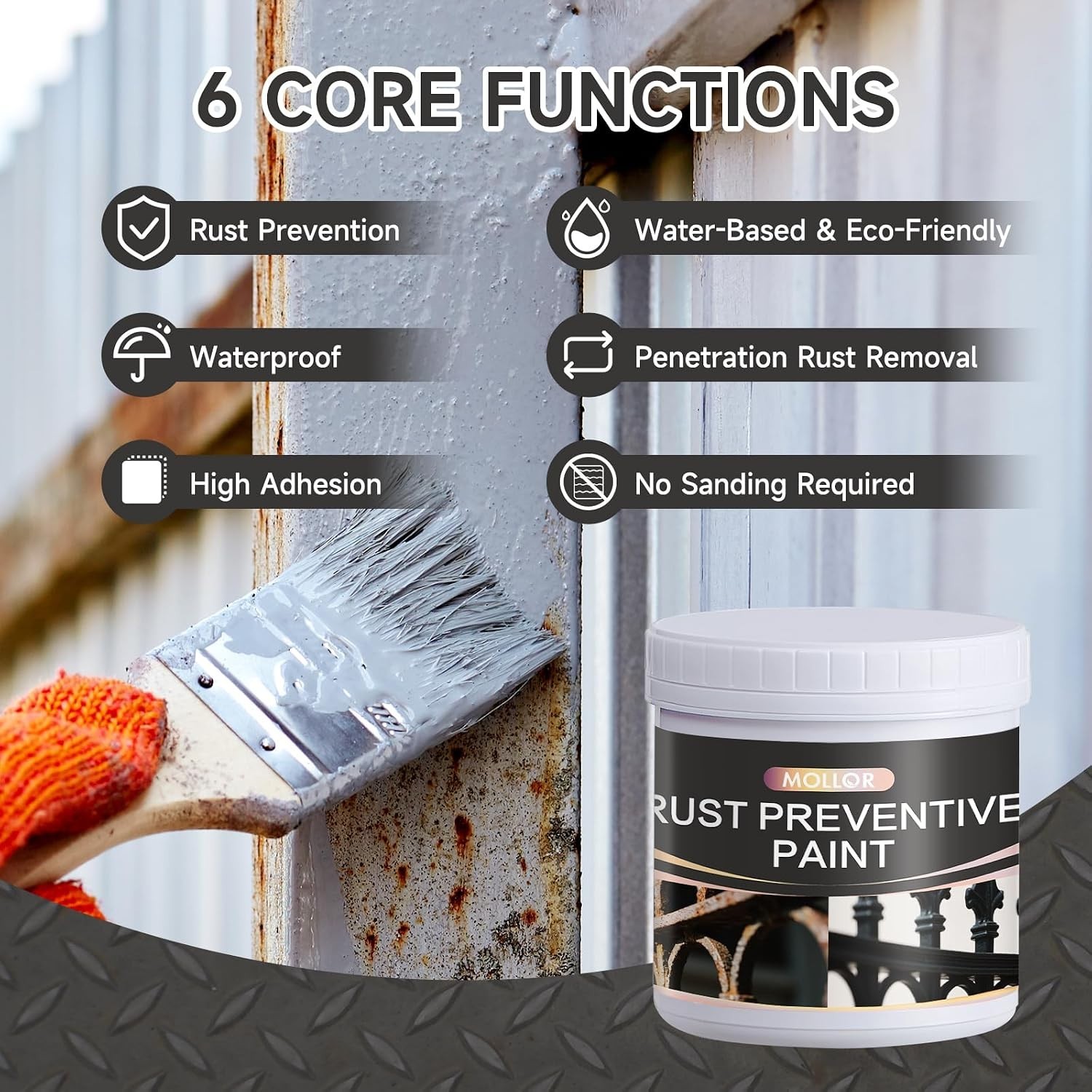 Versatile 2-in-1 Rust Converter & Primer for Metal - 17.5 Oz, Easy Application