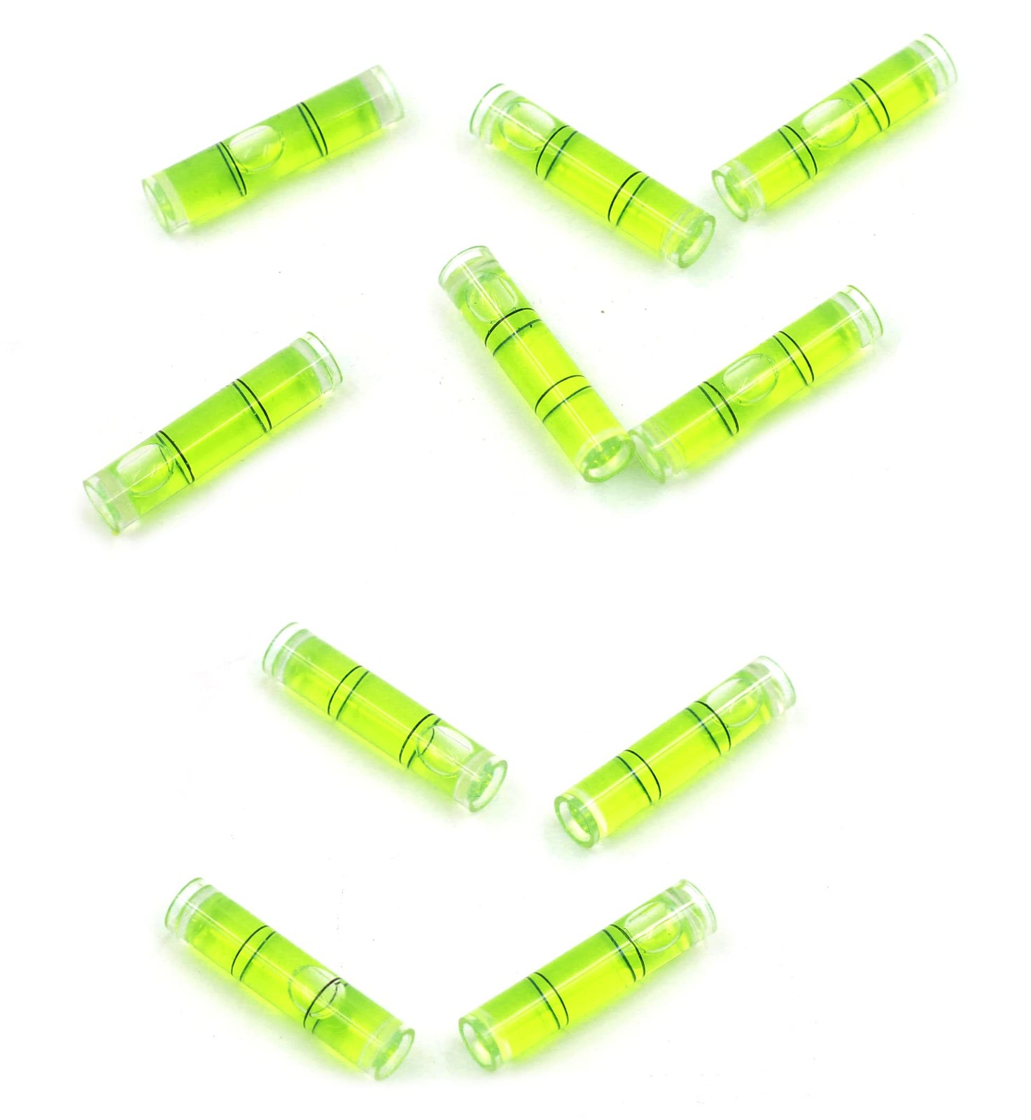 Chiloskit 10 Pcs Mini Bubble Level Tool, Cylindrical 35mm/1.4inch, Green