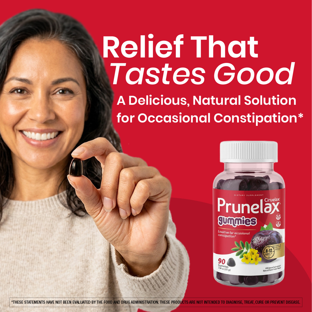 Prunelax Ciruelax Laxative Regular Strength Chewable Gummies for Constipation -