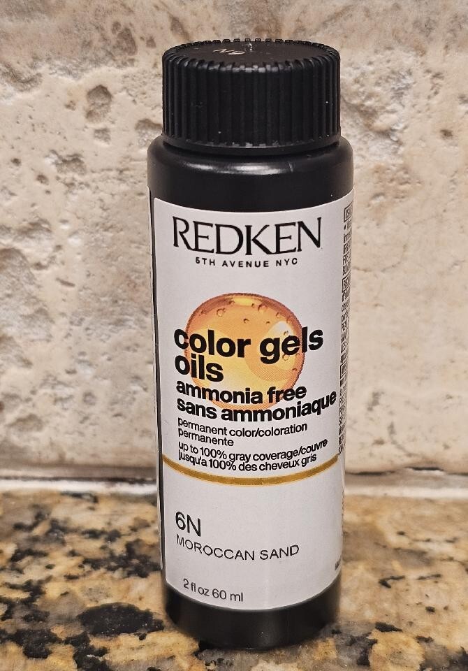 Redken Color Gels OILS  Permanent Hair Color Ammonia Free 6N Moroccan SAND 2 OZ