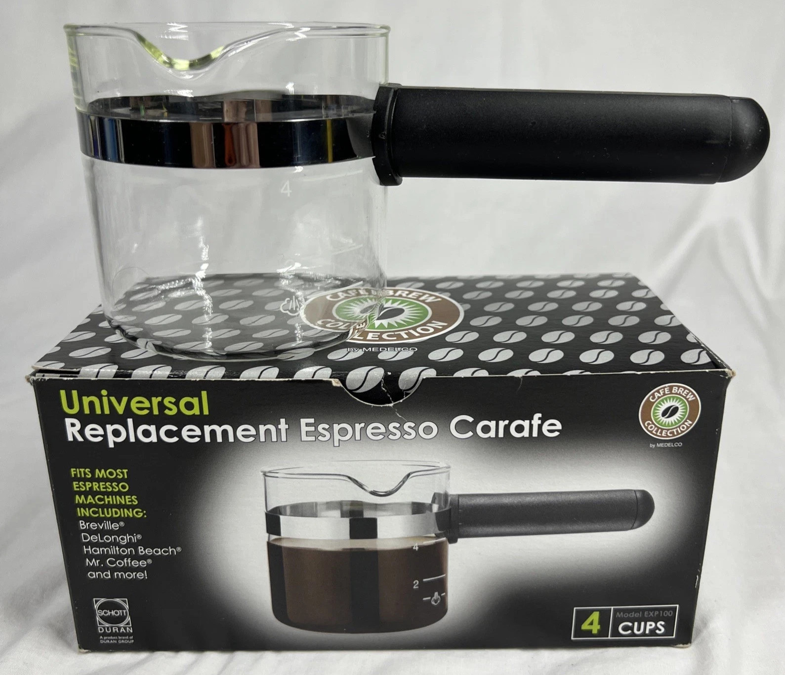 Universal Glass Espresso Carafe Replacement 4 Cup Fits Most Espresso Makers NEW