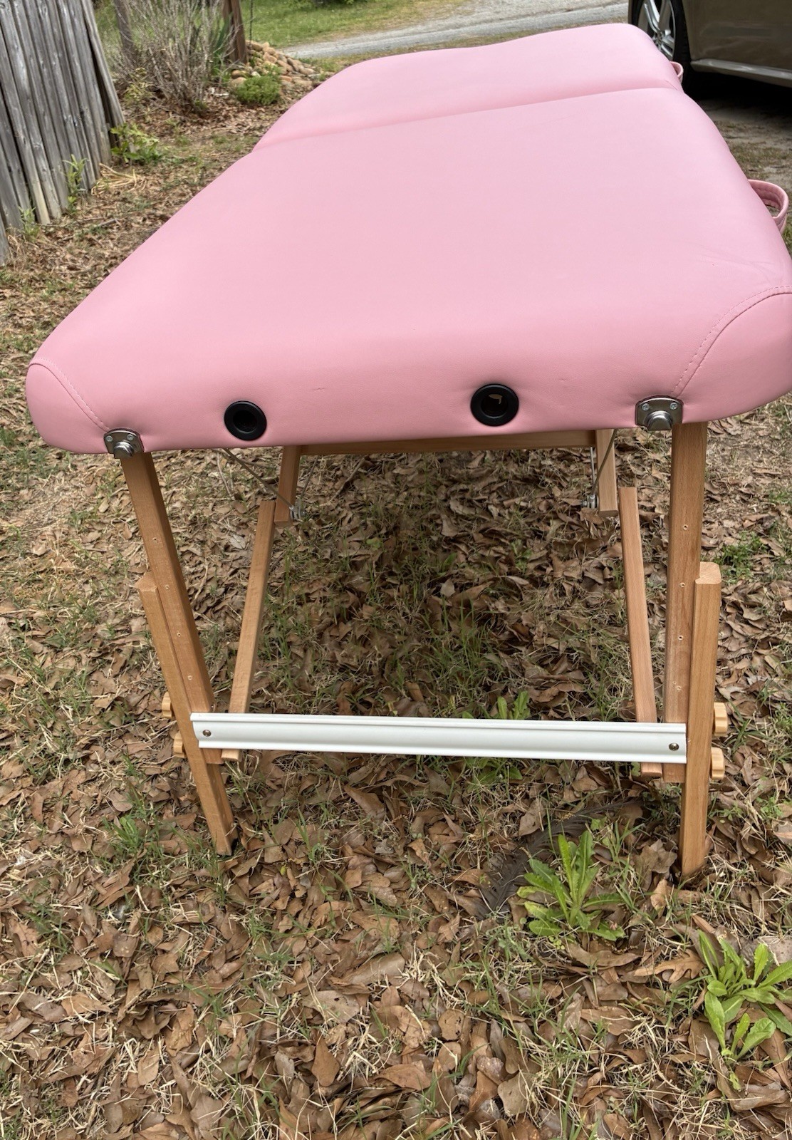 Saloniture Pink Portable Foldable Massage Table Adjustable Height 73" x 28"