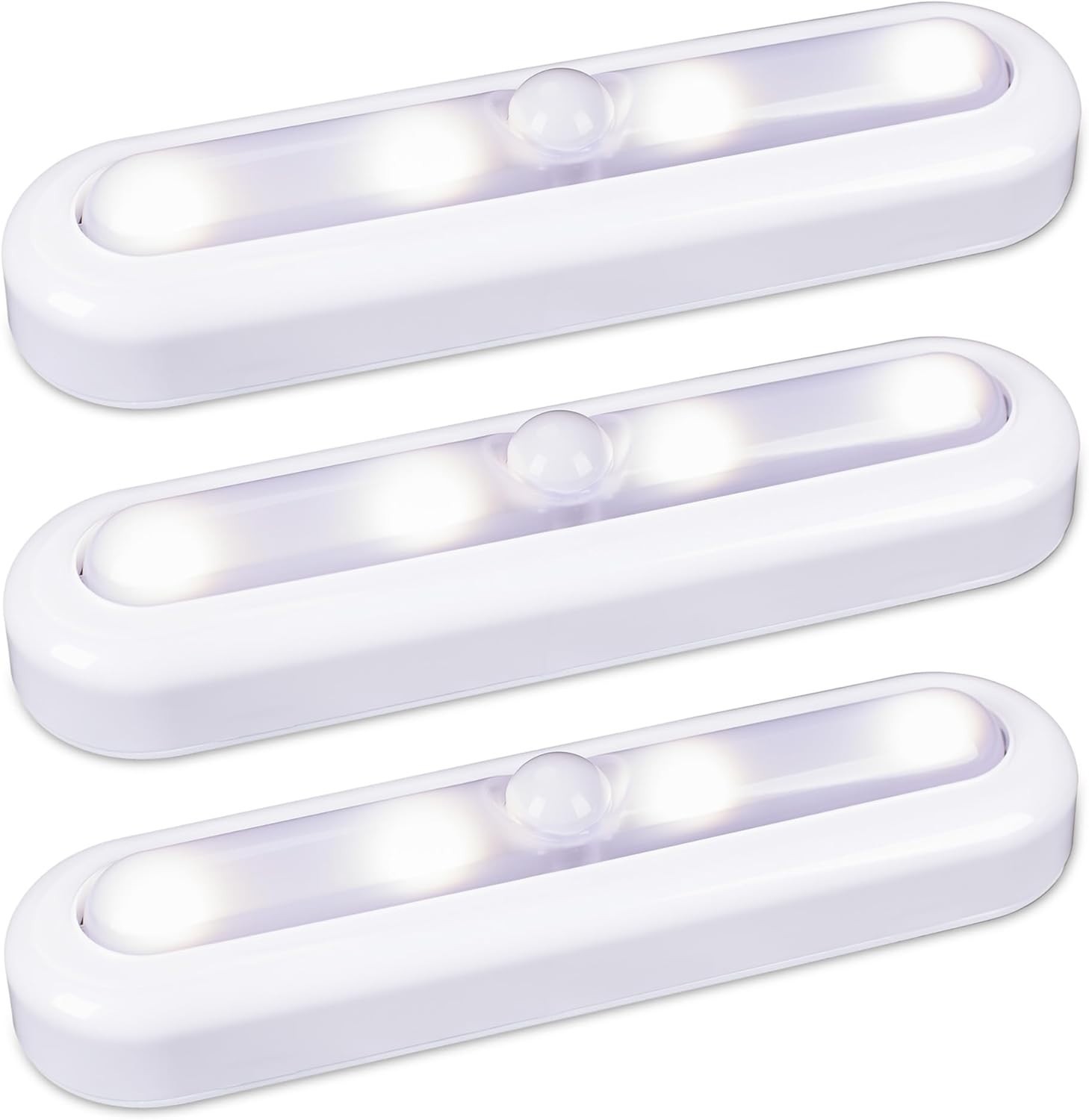 3pk 7” Dimmable Push Tap Lights, Stick on LED Touch Lights AAA Battery Operated