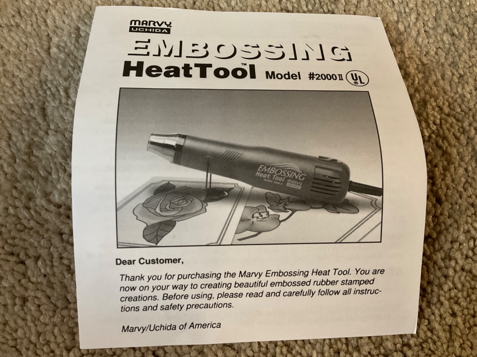 Marvy Uchida Embossing Heat Tool Wand Model 2000II w/ Box