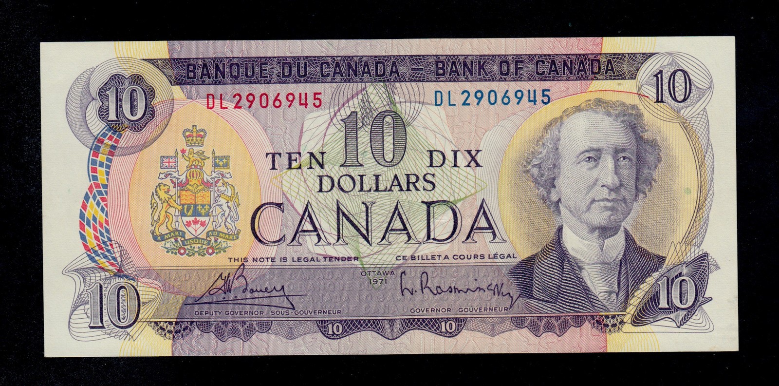 CANADA  10  DOLLARS  1971   PICK # 88b UNC LESS.
