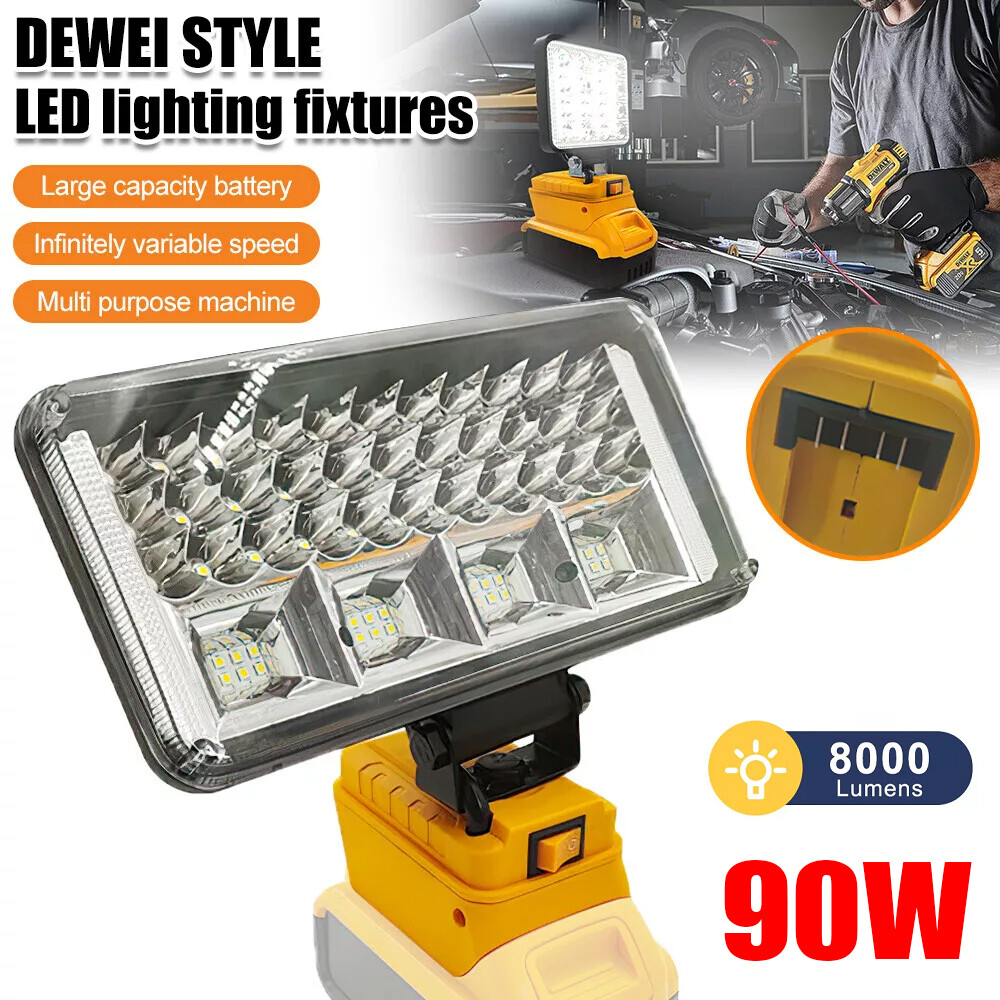3×Cordless Led Work Light For Dewalt 20V Battery,Portable Flood Light Flashlight