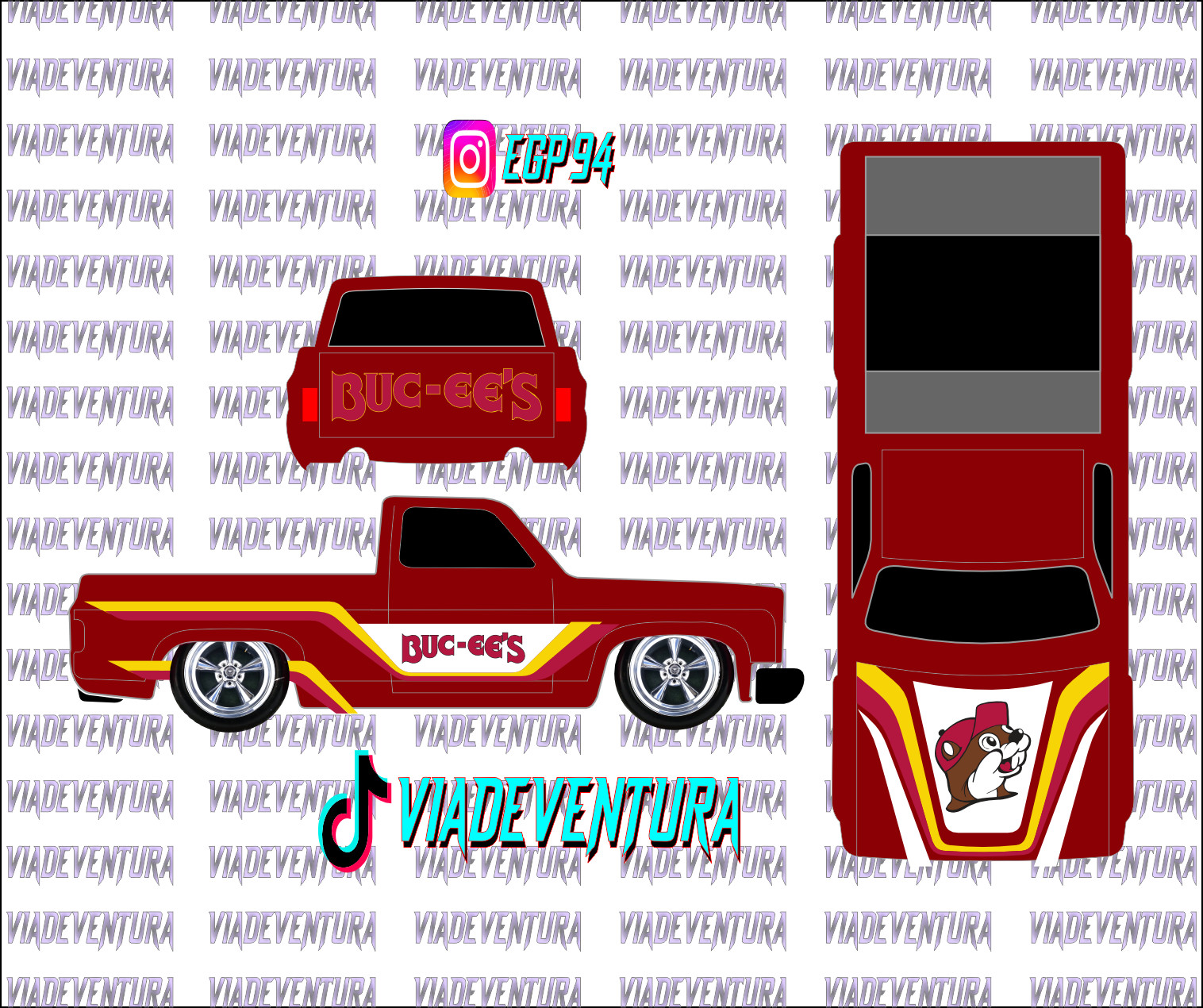 Buc-Ees 1/64 83 Silverado WHITE TONER Universal Waterslide Decal for Hot