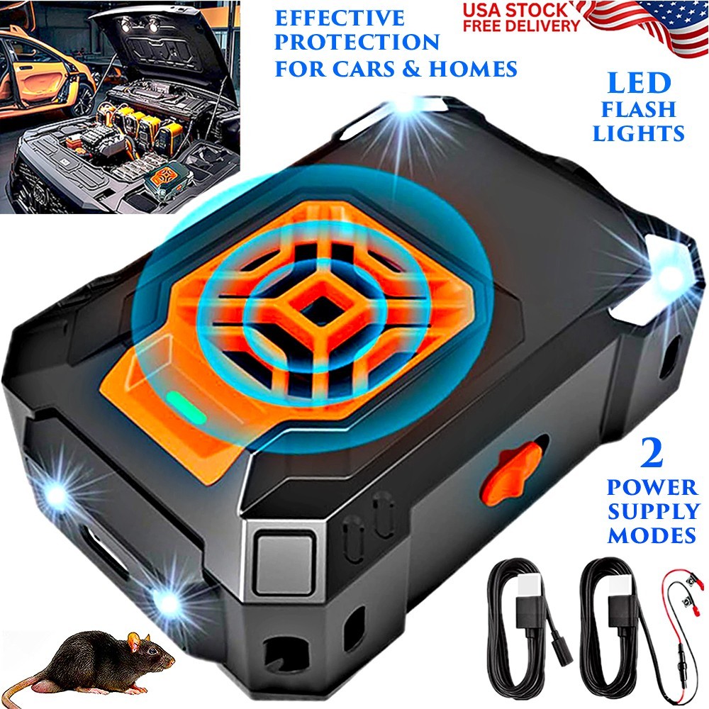 ULTRASONIC MOUSE REPELLER FOR CAR ENGINE RAT PEST CONTROL RODENT DETERRENT HOME