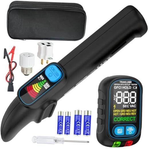 Circuit Breaker Finder Tool with Electrical GFCI Outlet Tester, Black