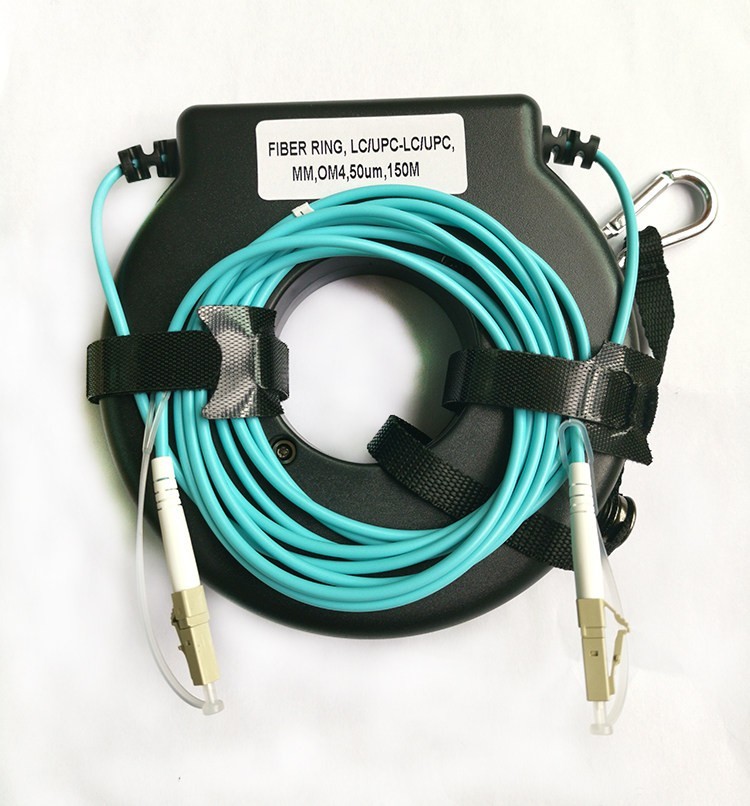 Mini Fiber Ring OTDR Launch Cable Box LC/UPC to LC/UPC Multimode OM4 150M-1KM