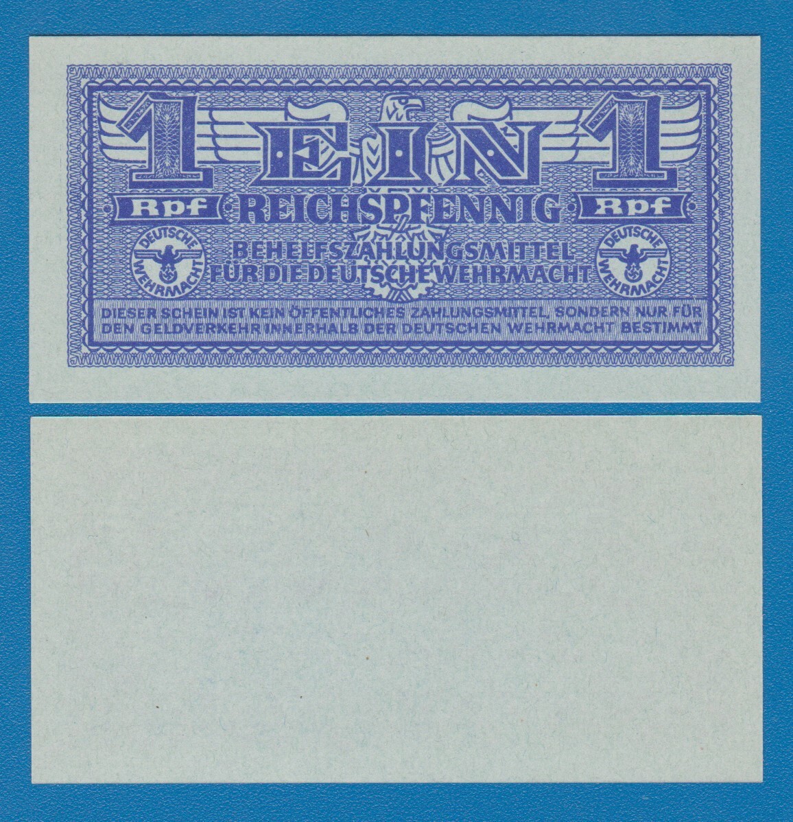 Germany 1 Reichspfennig ND 1942 P M32 UNC Auxiliary Payment Certificate SB142