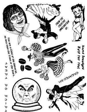 Unmounted Rubber Stamp Plate, Unmounted/Uncut Pink Rubber Stamps