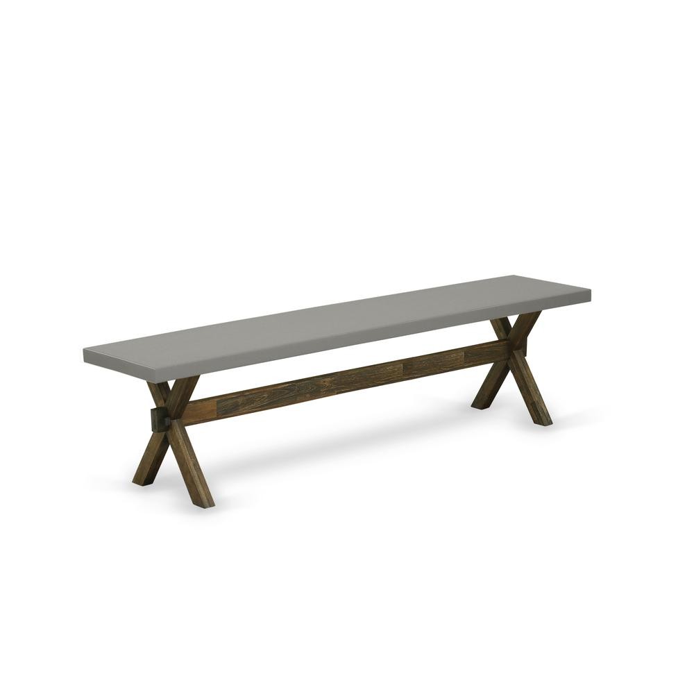 East West Furniture X-Style Modern Dinette Bench with Wood Seat, 72x15x18...